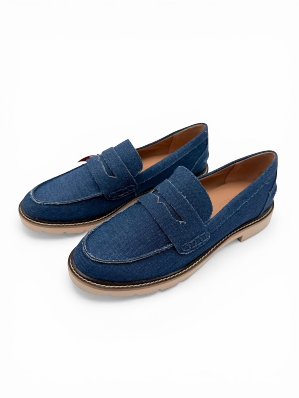 Blondo Waterproof Penny Loafer Lug Sole Slip On Shoes Denim Blue 7.5 NEW